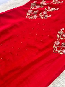Stunning Red Embroidered kurta set