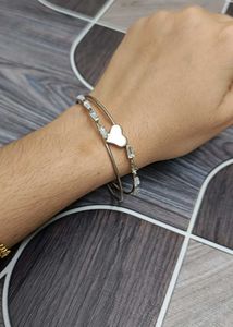 Charming Heart & Crystal Bangle