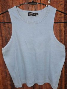 Light Blue Ribbed Tank Top