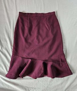 Wine mermaid ruffle skirt