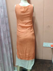 Orange Sleeveless Kurta