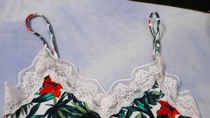 Floral Cami Top with Lace Trim