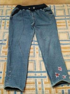 Stretchable Blue Jeans/ Elastic Belt
