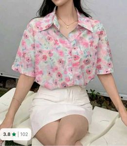 Chic Floral Print Short Sleeve Blouse
