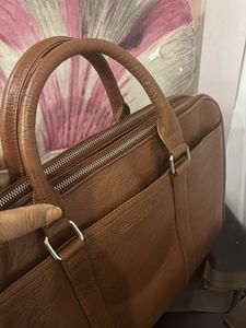 Stylish Brown Faux Leather Briefcase