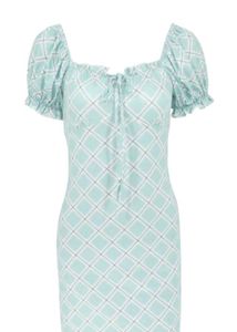 mint checkered mini dress