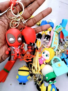 Pack Of 10 Pc different Character Keychains, (New)