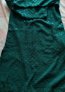 Green Embellished Kurta