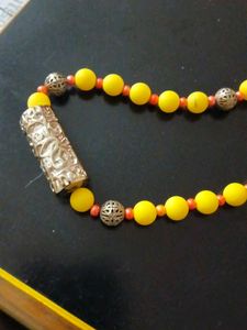 Vibrant Yellow Beaded Necklace