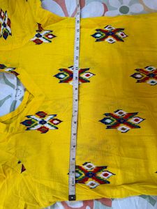 Printed Yellow Suit Along With Dupatta