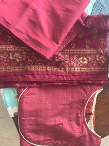 Maroon Kurta Set with Gold Print