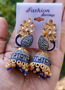 Bohemian Peacock Jhumka Earrings