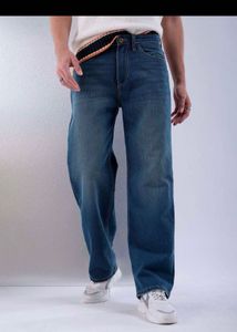 Men's Blue Wide Leg Jeans