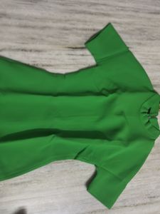 Vibrant Green Short Sleeve Dress