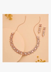 3 peace combo Elegant Rose Gold Necklace Set