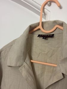 Casual Beige Button-Down Shirt
