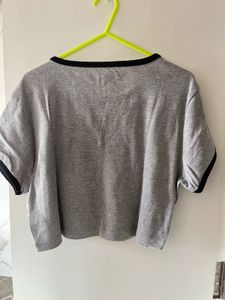 Gray 'Forever Free' Crop Top