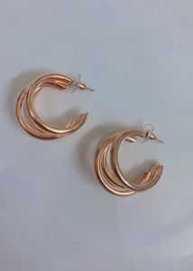 Rose Gold Triple Hoop Earrings