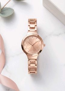 Premium Rose Gold Metallic Chain Watch for Women (