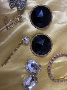 combo of Sparkling Hair Pins, earrings and bracele