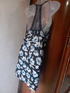 Floral Print Nightgown with Lace Trim