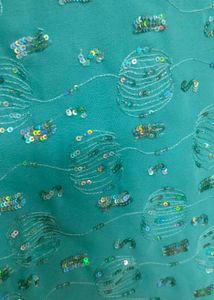 Stunning Teal Saree with Embellishments