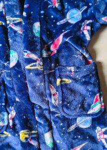 Kids Space Print Hooded Robe