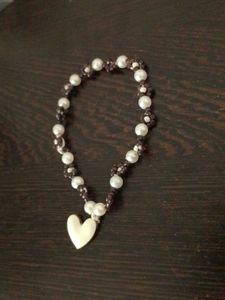 Pearl & Heart Charm Bracelet
