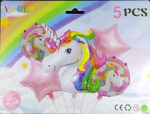 Unicorn Theme Birthday Balloon  5Pcs in 1 set