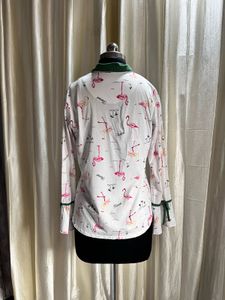 Flamingo Print Pajama Top