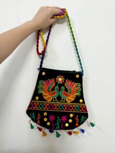 Boho Embroidered Peacock purse