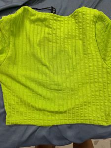 Lime Green Ribbed Crop Top