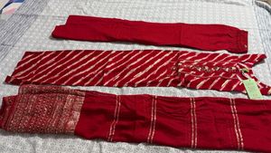 Maroon Kurta Set with Gold Stripes