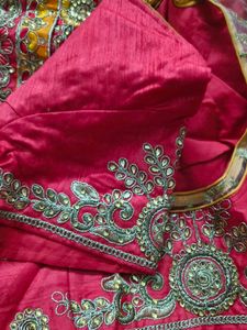 Red Embroidered Silk Saree