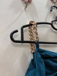 Teal ruched chain strap crop top| Stretchable