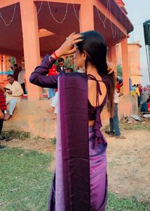 Elegant Purple Ombre Saree With Readymade Blouse