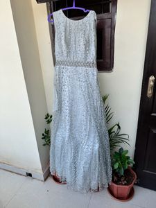 Elegant Light Silver Formal Gown