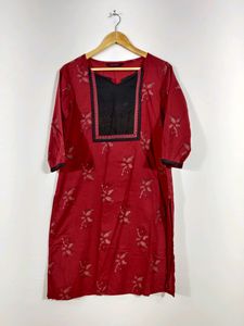 Red Floral Print Tunic Dress