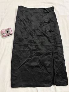 Black Brocade Cheongsam Skirt