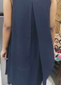 Navy Blue Sleeveless A-Line Dress