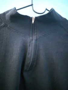 Black Quarter Zip Long Sleeve Top