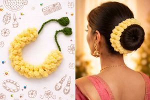 Handmade Yellow Flower Gajra 🧶