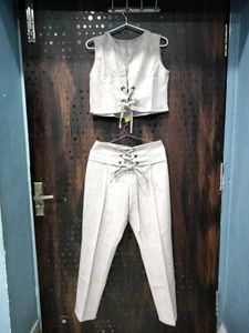 Women's Lace-Up Co-Ord Set with Blazer