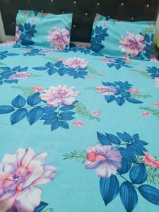 New Badsheet Sky Blue Mix Cotton Kohinoor Brand