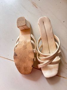 Stylish Cream Strappy Heels