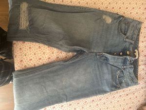 H&M Mid Rise Distressed Light Wash Jeans