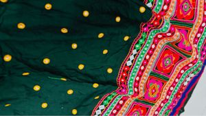 Green Bandhani Ethnic Skirt