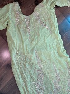 Light Green Embroidered Kurta and dupatta