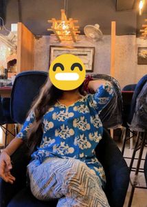 Elegant Blue & White Kurti