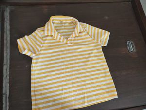 Yellow & White Striped Polo Shirt